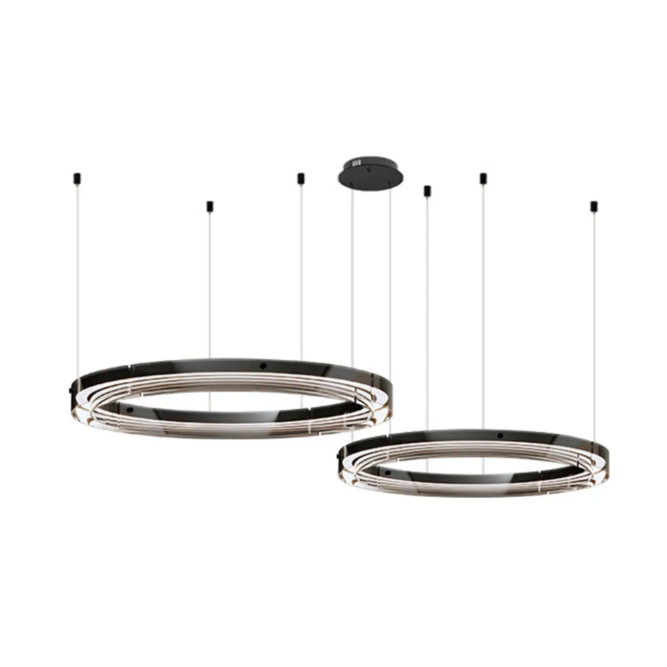 Lustre moderne rond en métal à LED, hauteur réglable
