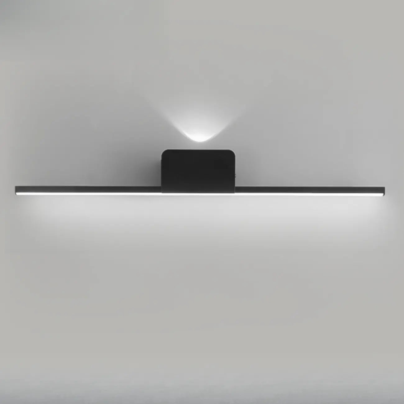 Applique murale à 2 lumières en fonte noire pour salle de bain
