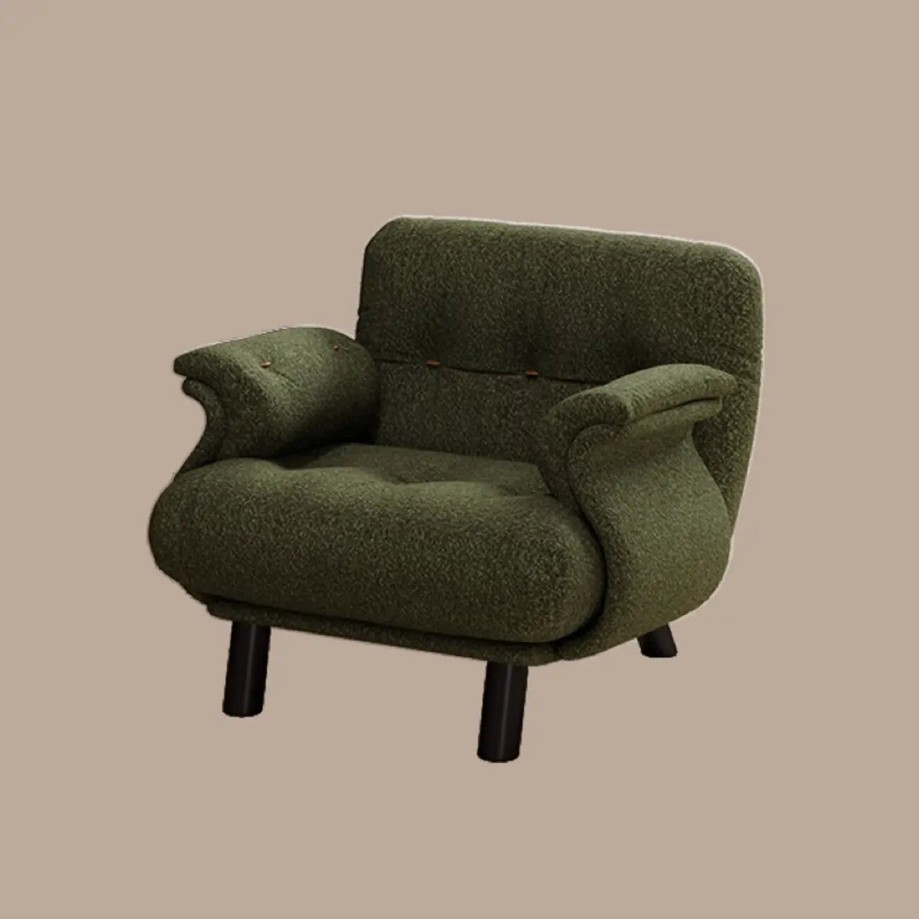 Fauteuil d'appoint élégant avec accoudoirs, recouvert de velours blanc à motif flocons de neige