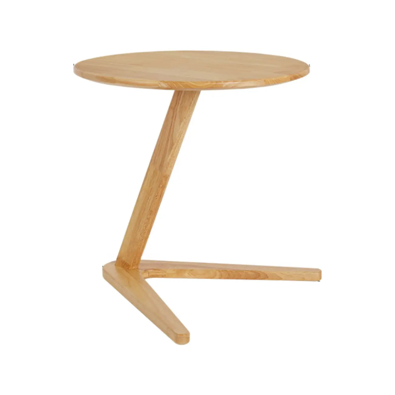 Table d'appoint ronde en bois abstrait style milieu du siècle