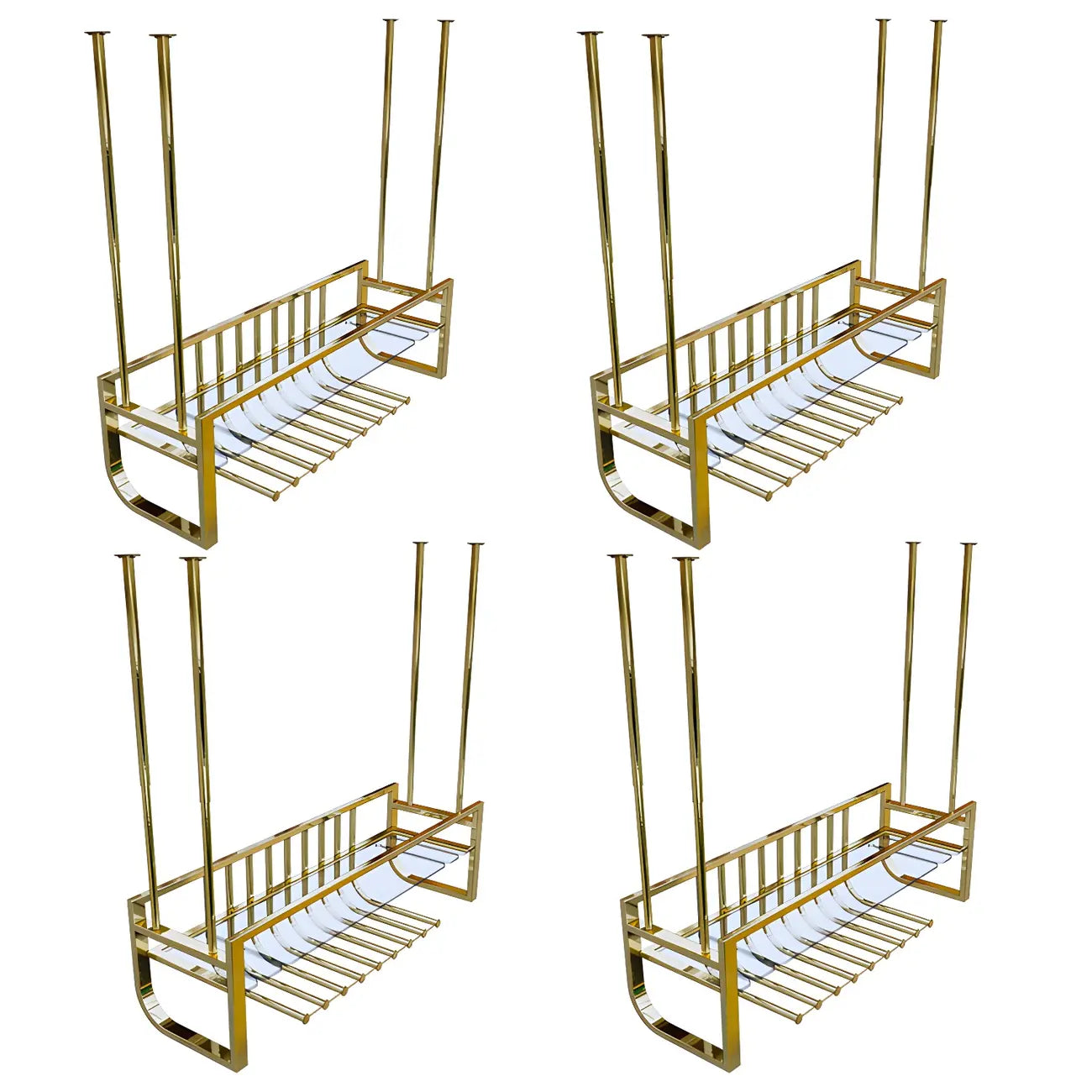 Casier à vin mural en métal doré élégant