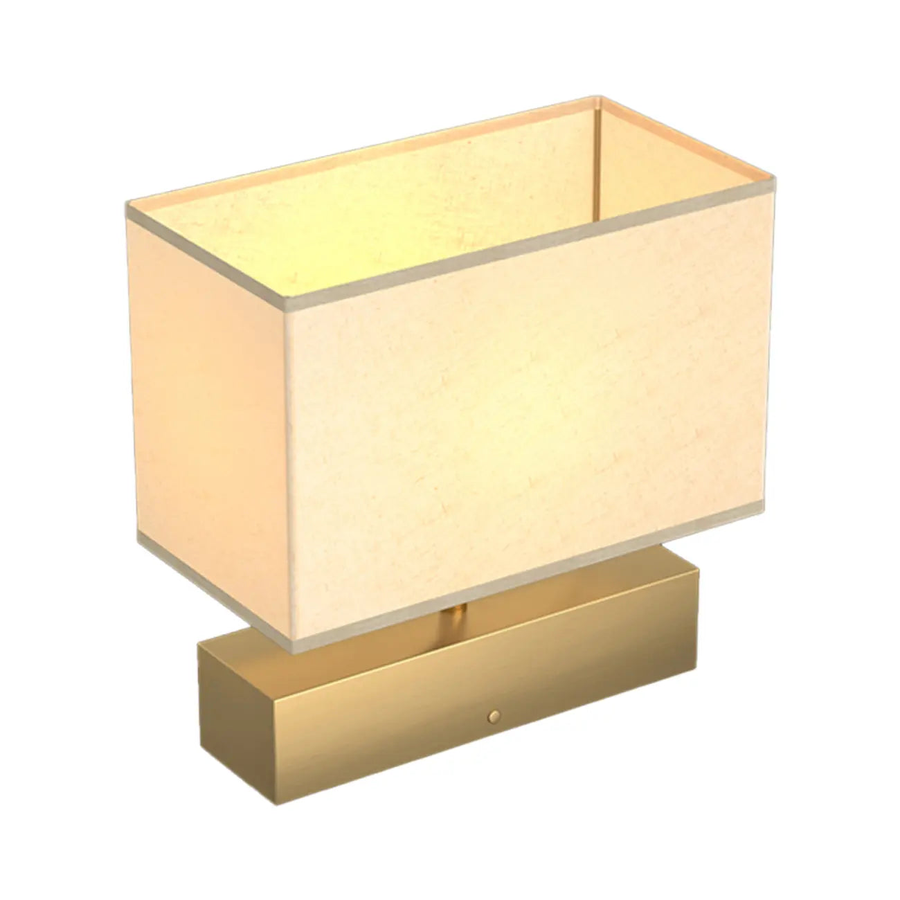 Lampe de table rectangulaire moderne en métal doré pour chambre à coucher