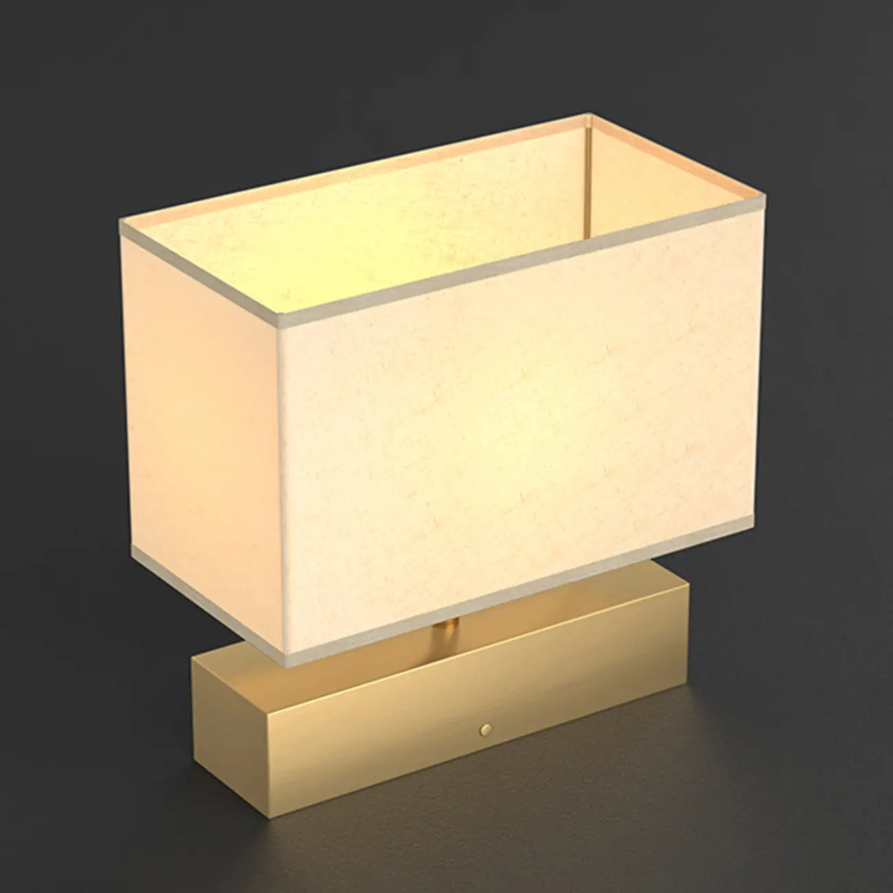 Lampe de table rectangulaire moderne en métal doré pour chambre à coucher