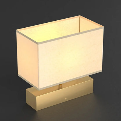 Lampe de table rectangulaire moderne en métal doré pour chambre à coucher