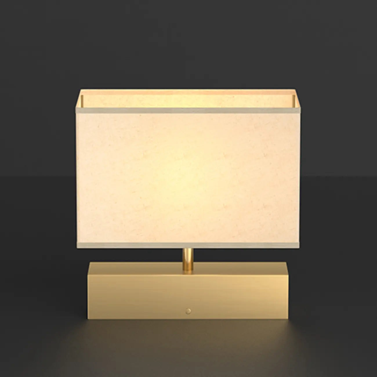 Lampe de table rectangulaire moderne en métal doré pour chambre à coucher