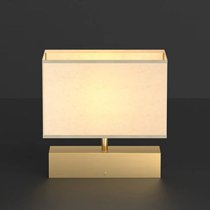 Lampe de table rectangulaire moderne en métal doré pour chambre à coucher