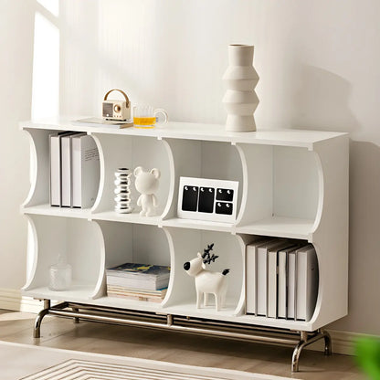 Vitrine rectangulaire en bois noir avec rangement ouvert