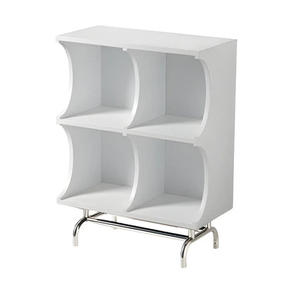 Vitrine rectangulaire en bois noir avec rangement ouvert