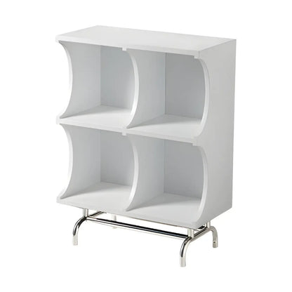 Vitrine rectangulaire en bois noir avec rangement ouvert