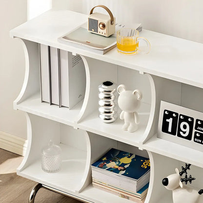 Vitrine rectangulaire en bois noir avec rangement ouvert