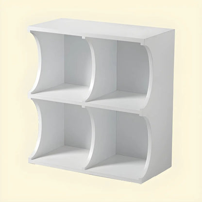 Vitrine rectangulaire en bois noir avec rangement ouvert