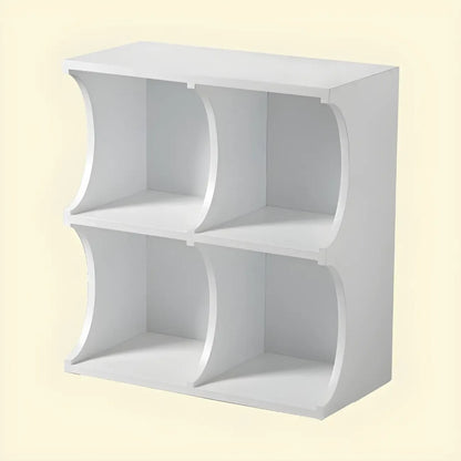 Vitrine rectangulaire en bois noir avec rangement ouvert