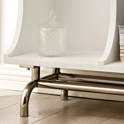 Vitrine rectangulaire en bois noir avec rangement ouvert