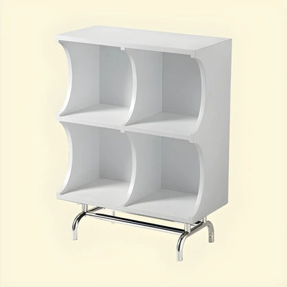 Vitrine rectangulaire en bois noir avec rangement ouvert