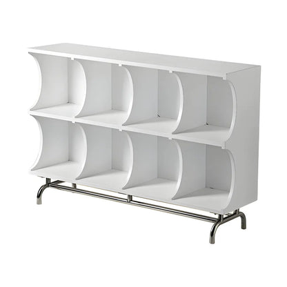 Vitrine rectangulaire en bois noir avec rangement ouvert