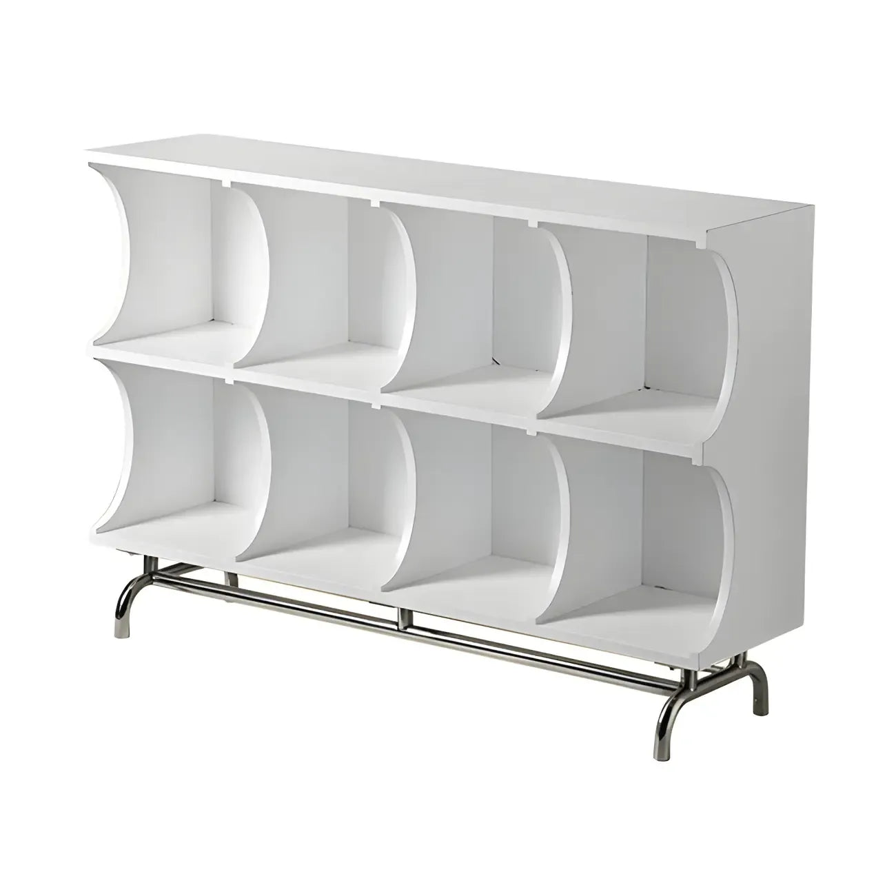 Vitrine rectangulaire en bois noir avec rangement ouvert