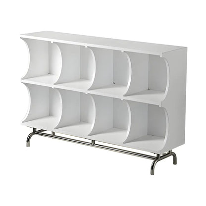 Vitrine rectangulaire en bois noir avec rangement ouvert