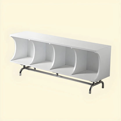 Vitrine rectangulaire en bois noir avec rangement ouvert