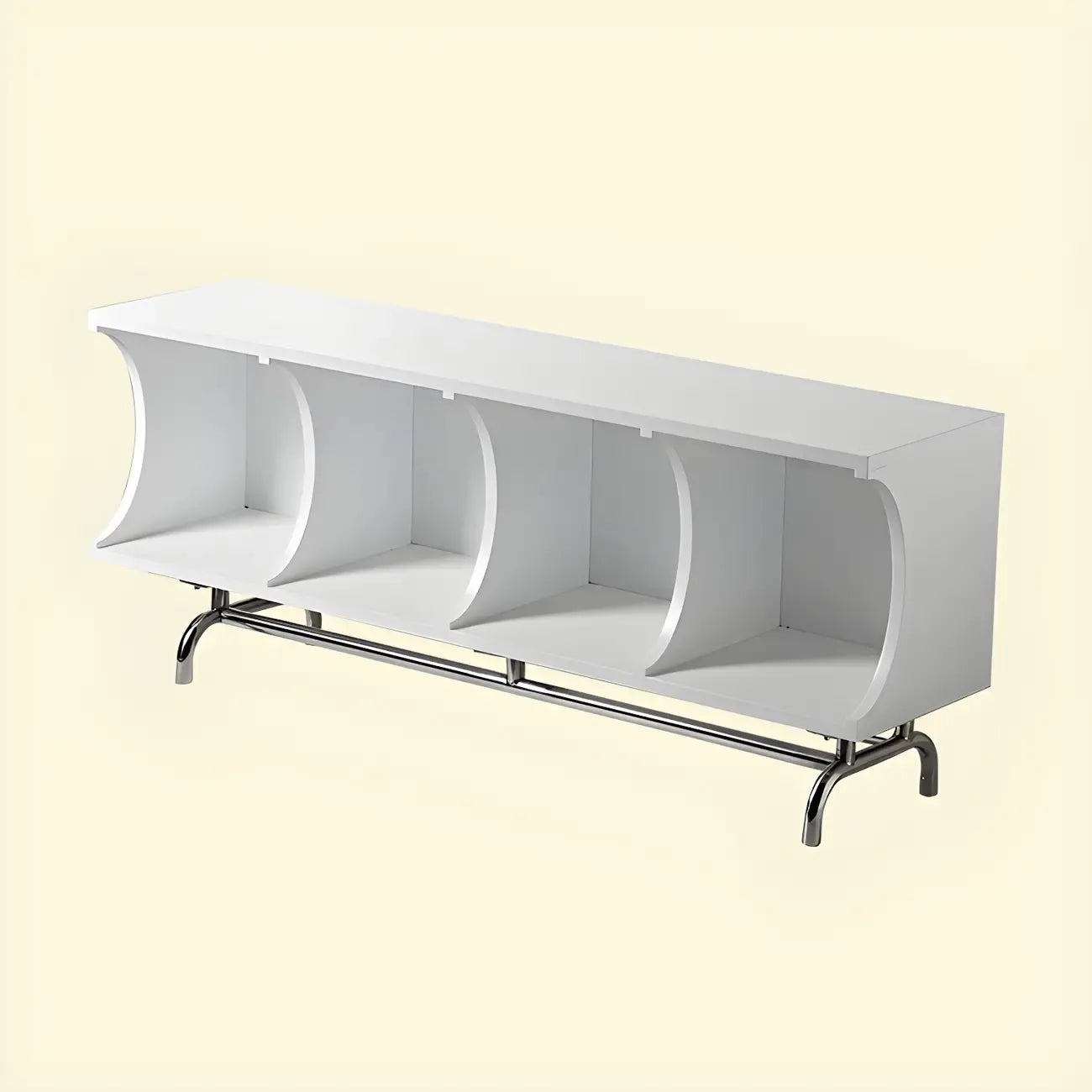 Vitrine rectangulaire en bois noir avec rangement ouvert