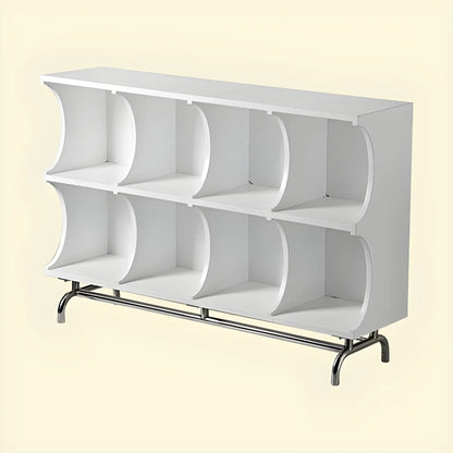 Vitrine rectangulaire en bois noir avec rangement ouvert