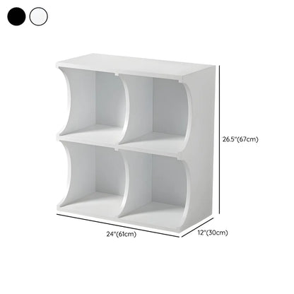 Vitrine rectangulaire en bois noir avec rangement ouvert