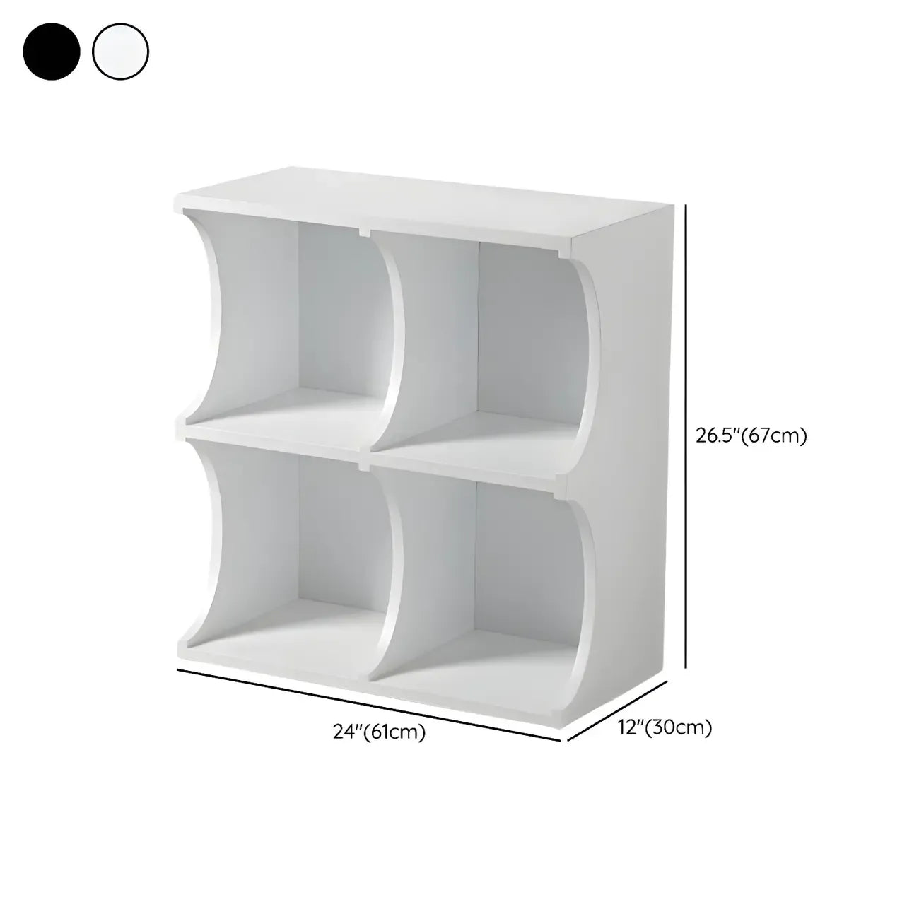 Vitrine rectangulaire en bois noir avec rangement ouvert