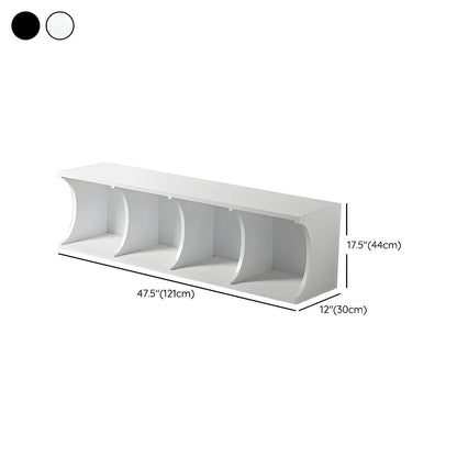 Vitrine rectangulaire en bois noir avec rangement ouvert