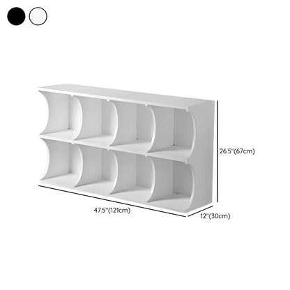 Vitrine rectangulaire en bois noir avec rangement ouvert