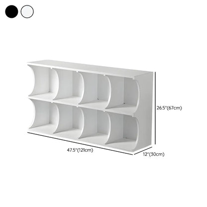 Vitrine rectangulaire en bois noir avec rangement ouvert