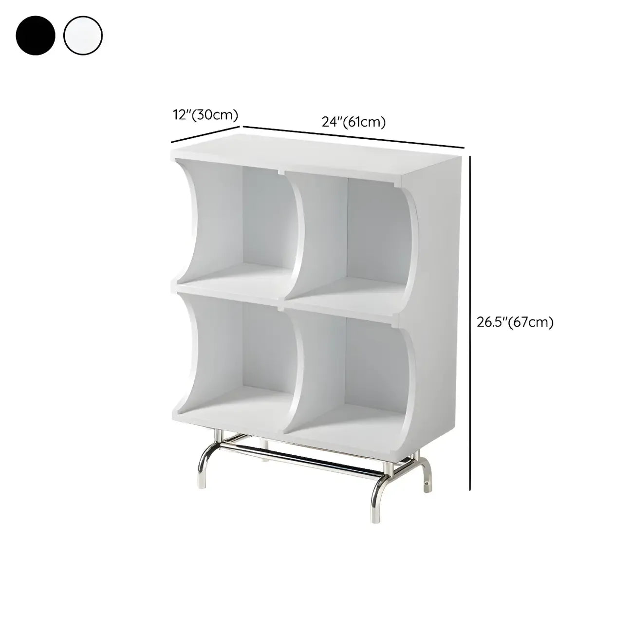 Vitrine rectangulaire en bois noir avec rangement ouvert