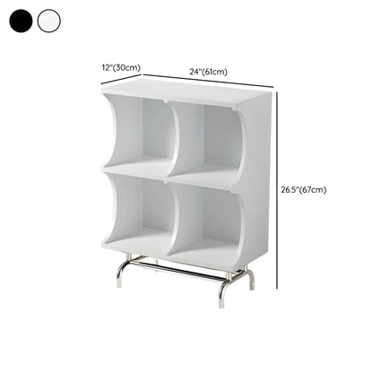 Vitrine rectangulaire en bois noir avec rangement ouvert