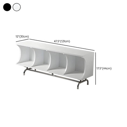 Vitrine rectangulaire en bois noir avec rangement ouvert