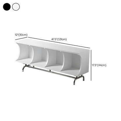 Vitrine rectangulaire en bois noir avec rangement ouvert