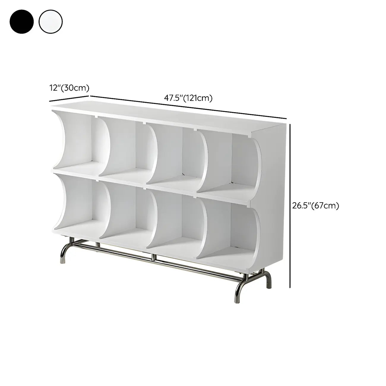 Vitrine rectangulaire en bois noir avec rangement ouvert