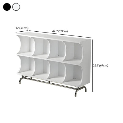 Vitrine rectangulaire en bois noir avec rangement ouvert