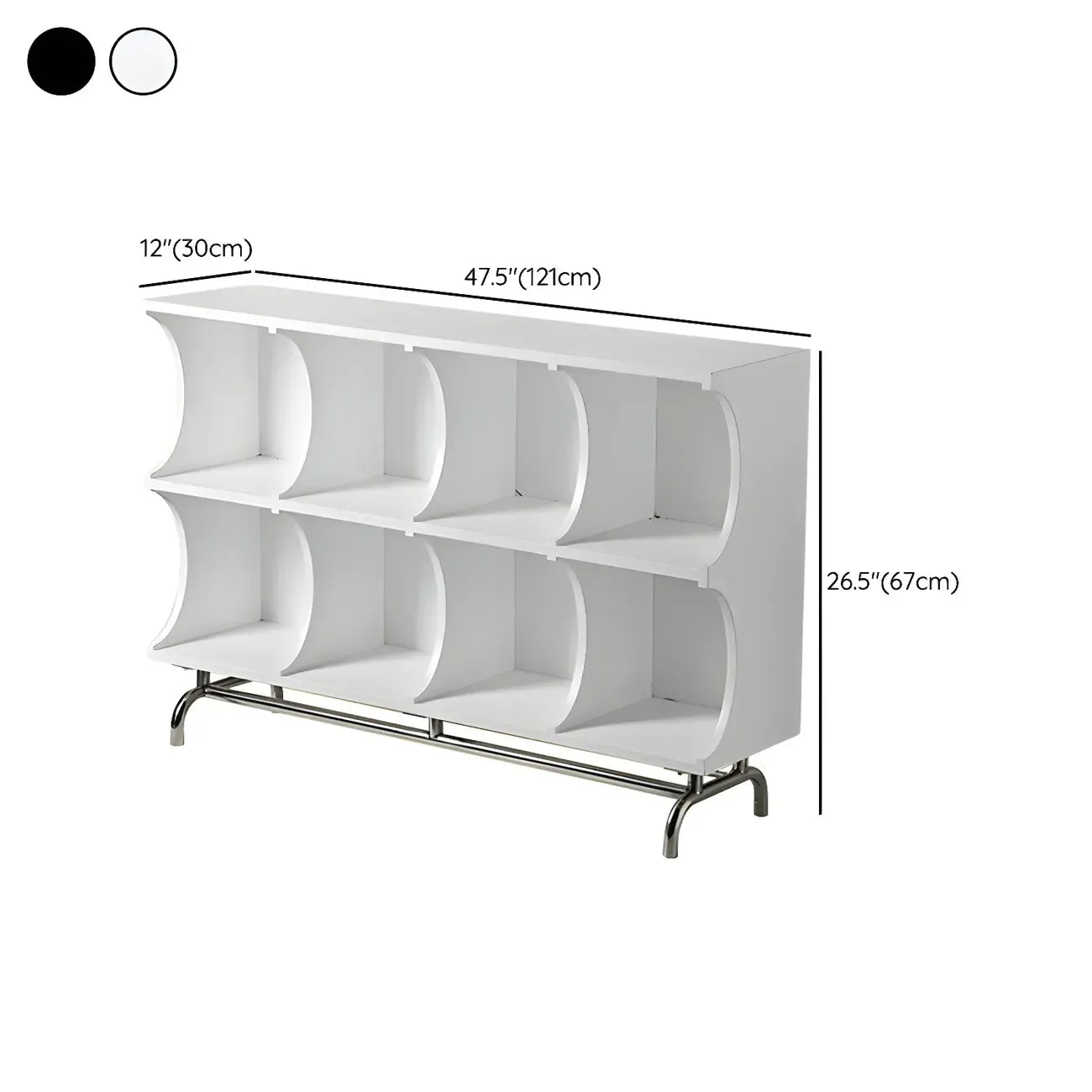 Vitrine rectangulaire en bois noir avec rangement ouvert