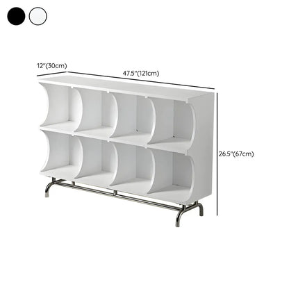 Vitrine rectangulaire en bois noir avec rangement ouvert