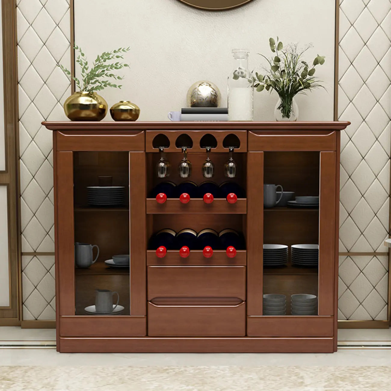Meuble à vin classique en bois, autoportant, pour salon