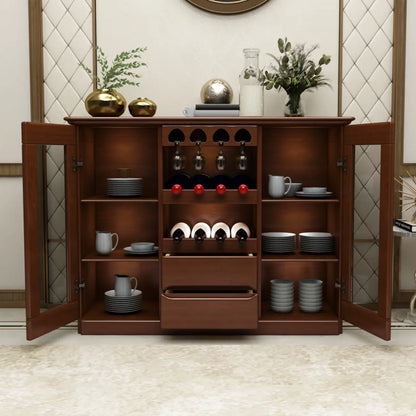 Meuble à vin classique en bois, autoportant, pour salon