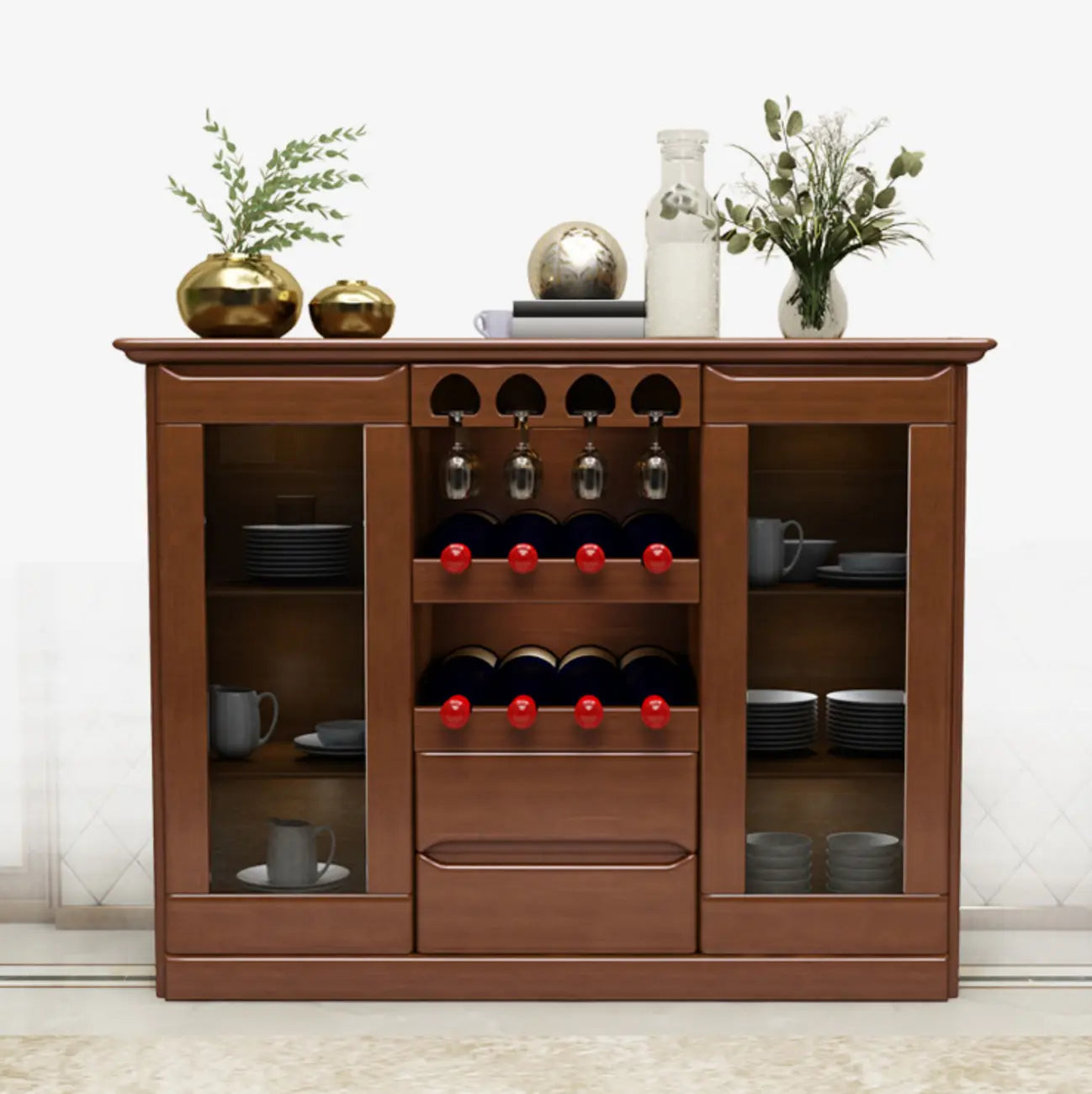 Meuble à vin classique en bois, autoportant, pour salon