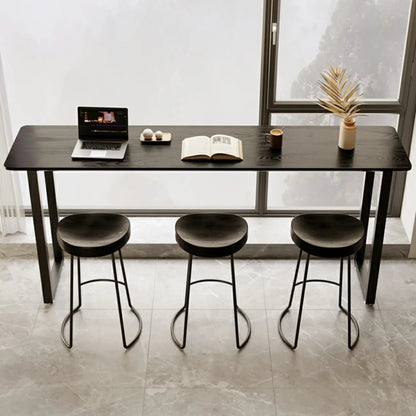 Élégante table de bar longue noire pour la maison et les cafés