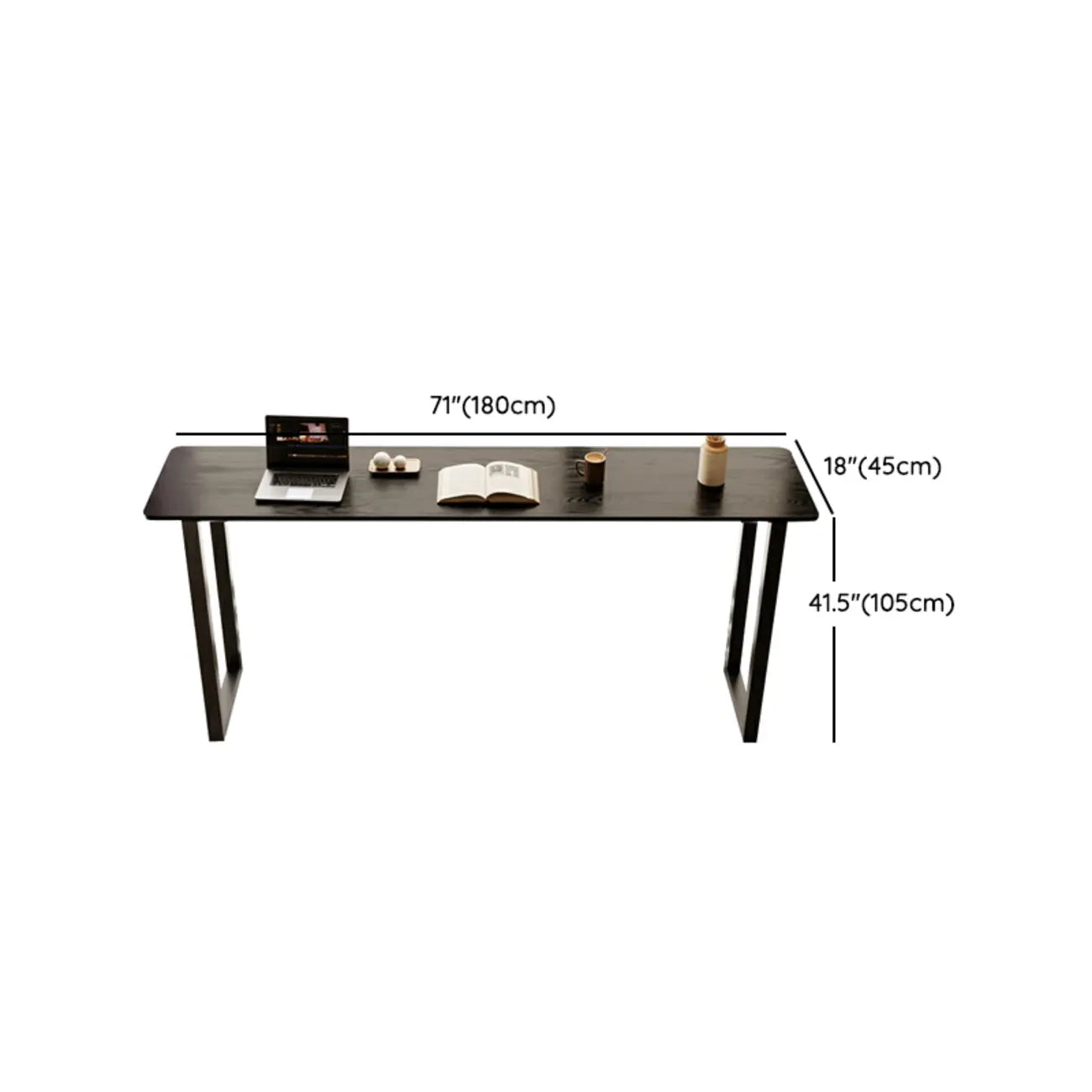 Élégante table de bar longue noire pour la maison et les cafés