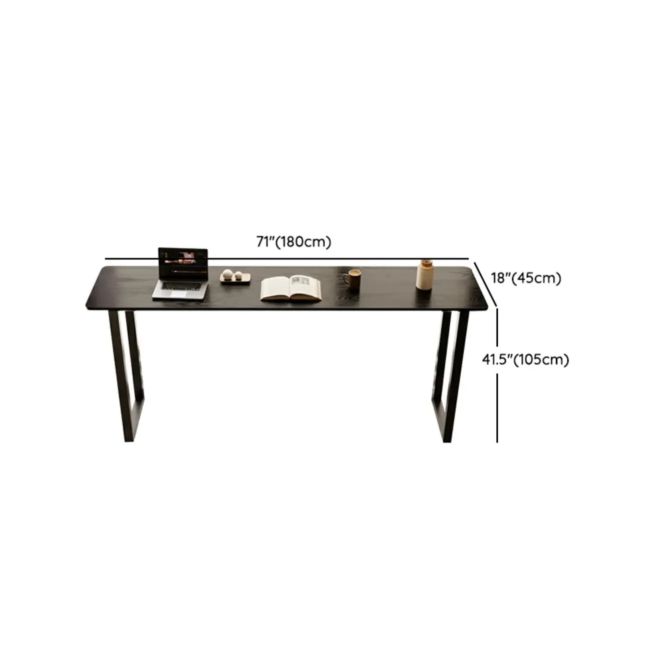 Élégante table de bar longue noire pour la maison et les cafés