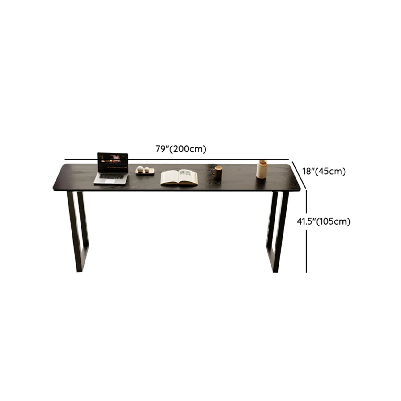 Élégante table de bar longue noire pour la maison et les cafés