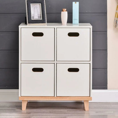 Armoire de rangement compartimentée en bois massif durable avec encoches