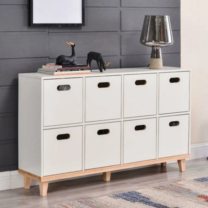 Armoire de rangement compartimentée en bois massif durable avec encoches