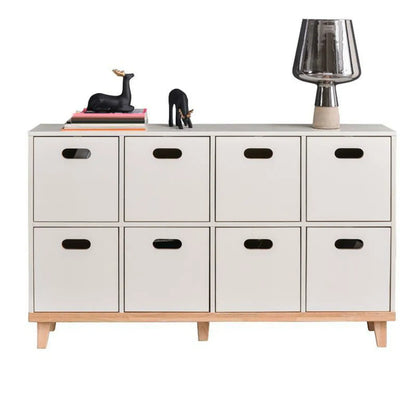 Armoire de rangement compartimentée en bois massif durable avec encoches