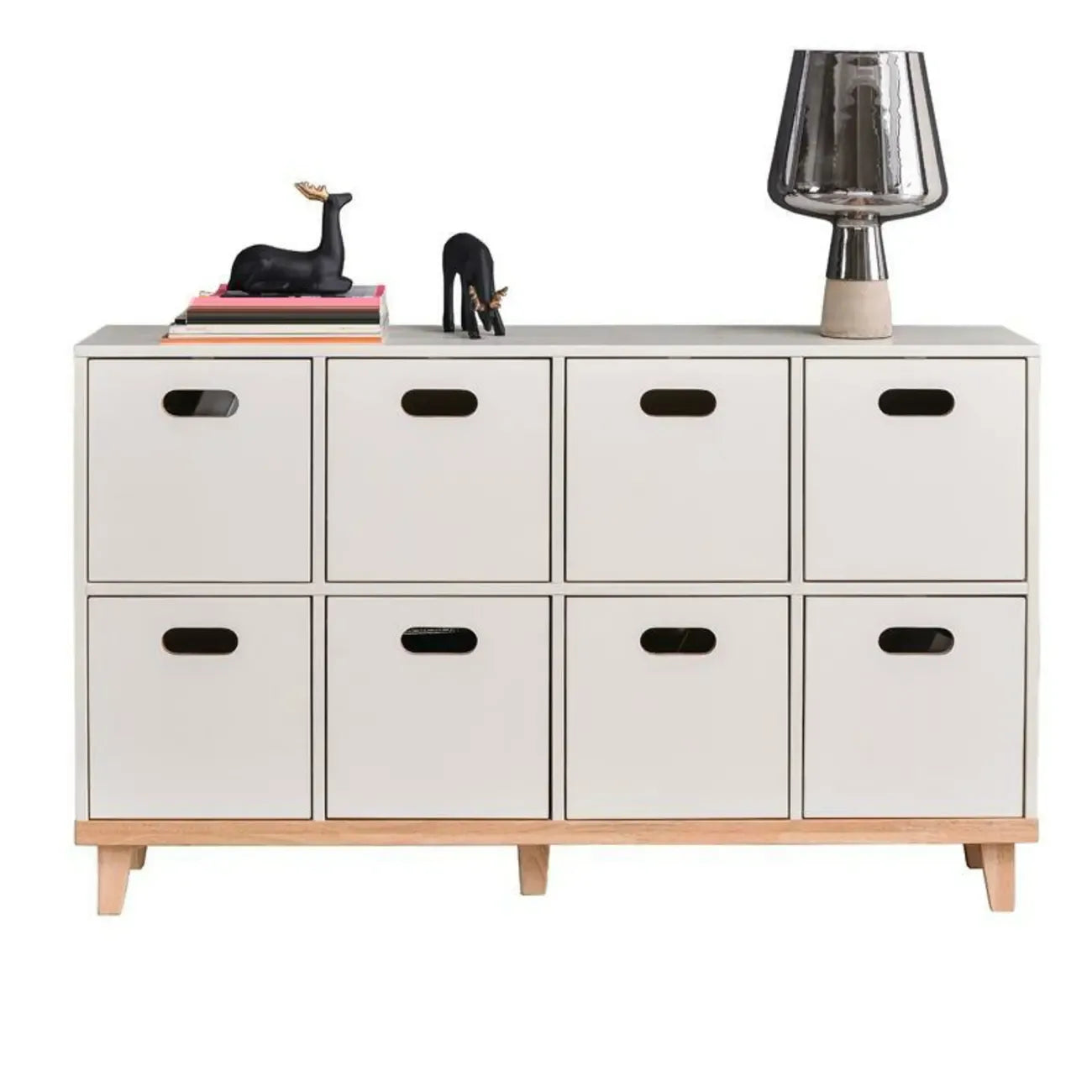 Armoire de rangement compartimentée en bois massif durable avec encoches