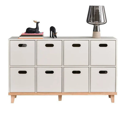 Armoire de rangement compartimentée en bois massif durable avec encoches