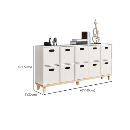 Armoire de rangement compartimentée en bois massif durable avec encoches